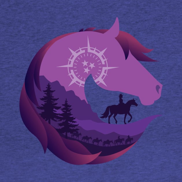 Horse Head Trail Riding Silhouette • Purple by FalconArt